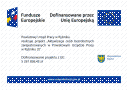 Plakat zawierający informację o realizacji przez PUP w Rybniku projektu "Aktywizacja osób bezrobotnych zarejestrowanych w Powiatowym Urzędzie Pracy w Rybniku (I)" Dofinansowanie projektu z UE: 5 124 675,18 zł.