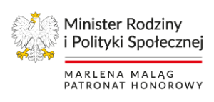 Logo patronatu honorowego Minister Rodziny i Polityki Społecznej Marleny Maląg